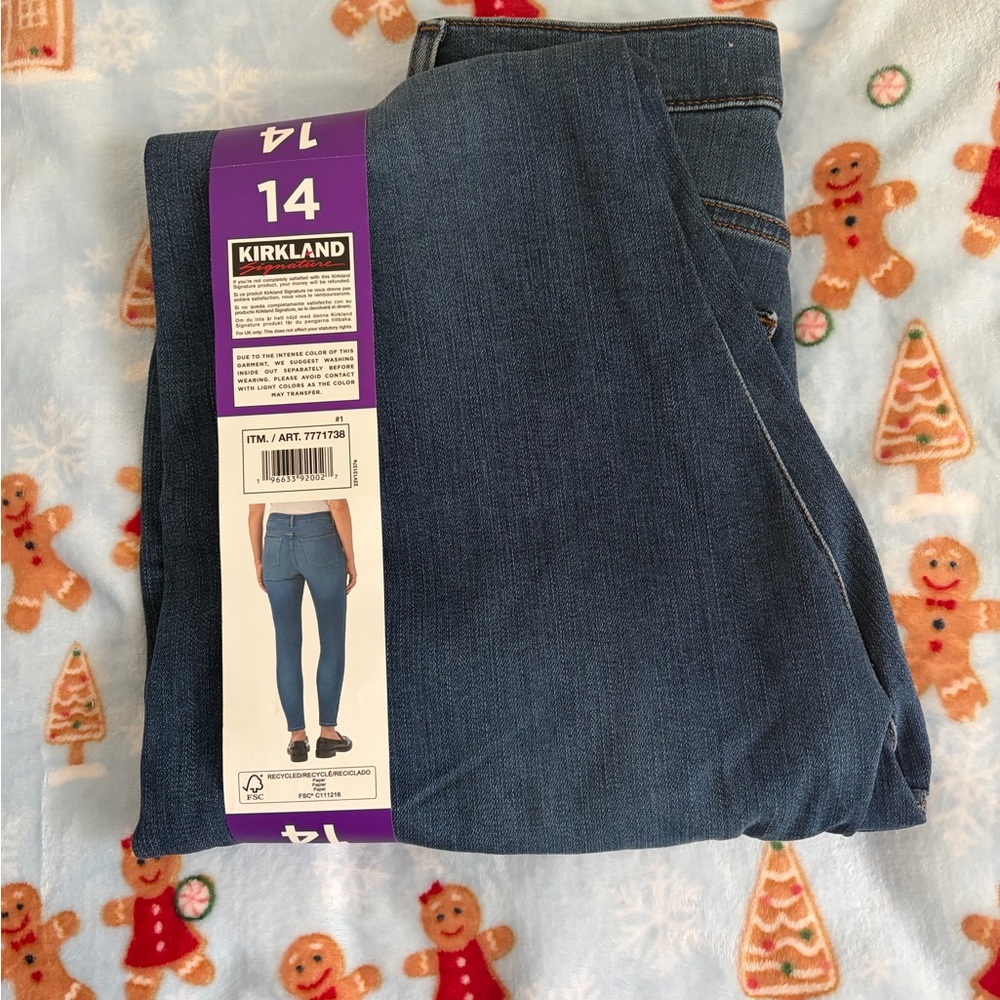 Kirkland Signature High-Rise Skinny Jeans - Blue New Size 14 - Picture 2 of 5